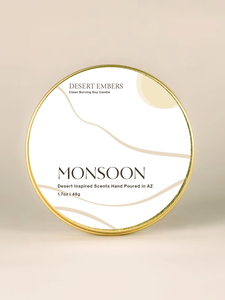 Monsoon Scented Modern Gold Travel-Friendly Candle Tins